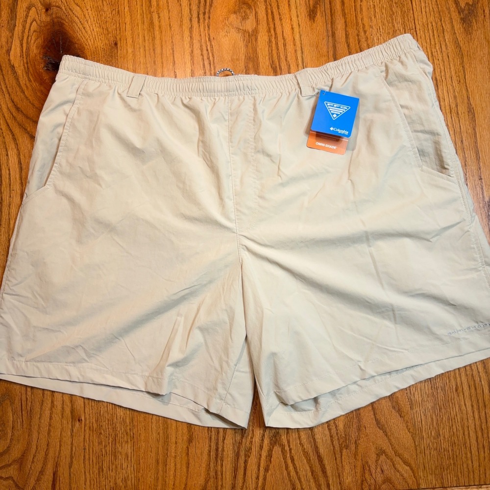 Columbia Water Shorts Mens 3X Fossil Backcast IV PFG 8" Inseam Lined Fishing NWT